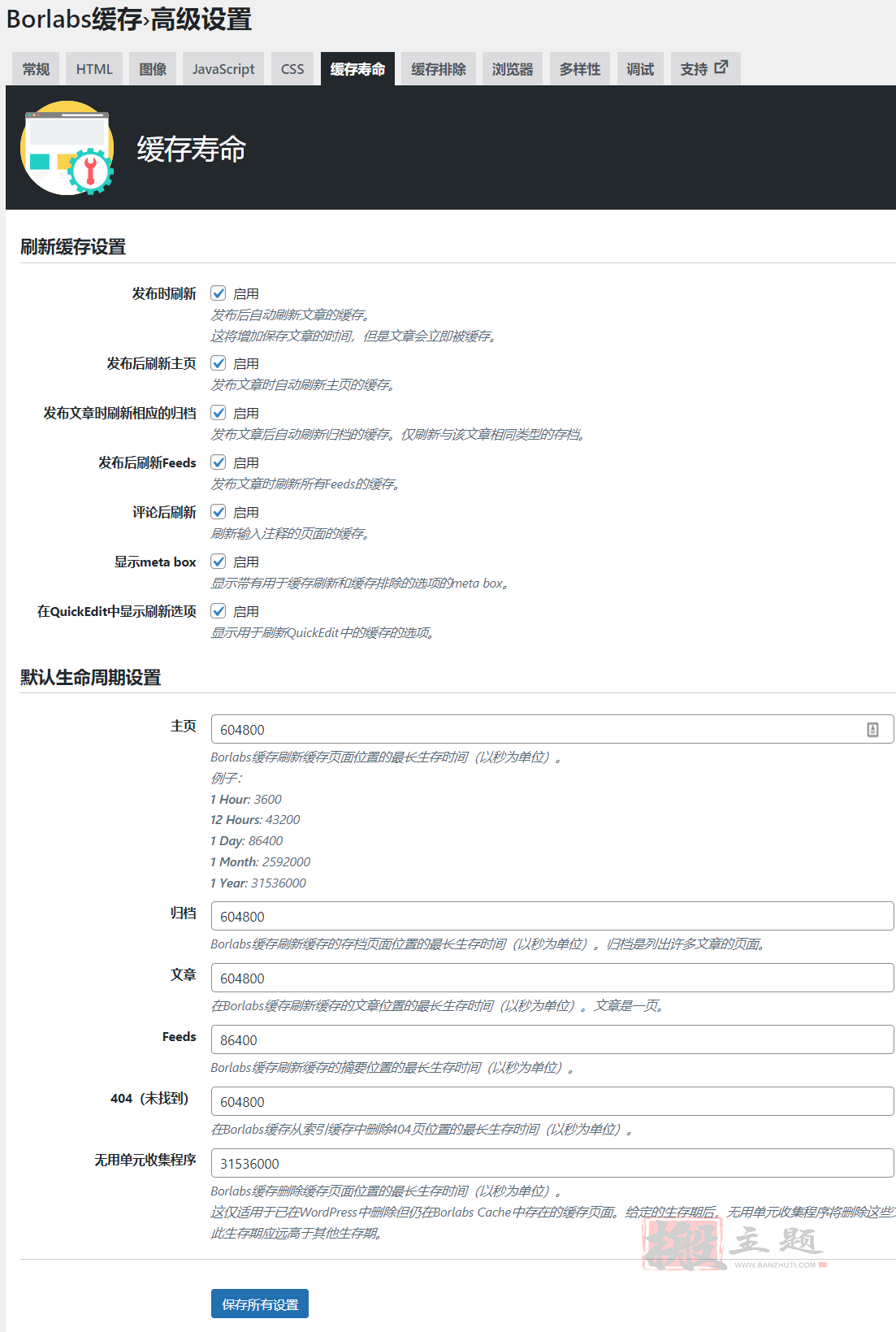 图片[5]-Borlabs Cache 1.6.3完美汉化中文版|WordPress轻量多功能缓存加速插件-搬主题