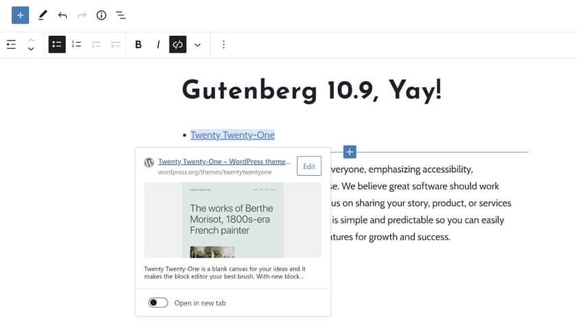 图片[3]-Gutenberg 10.9 重命名查询块，添加可折叠的列表视图项，并推出网址预览区块-搬主题