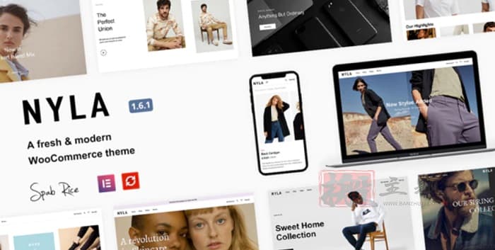 Nyla 1.6.1英文专业版|清新现代服装电子商务WooCommerce WordPress主题模板-搬主题