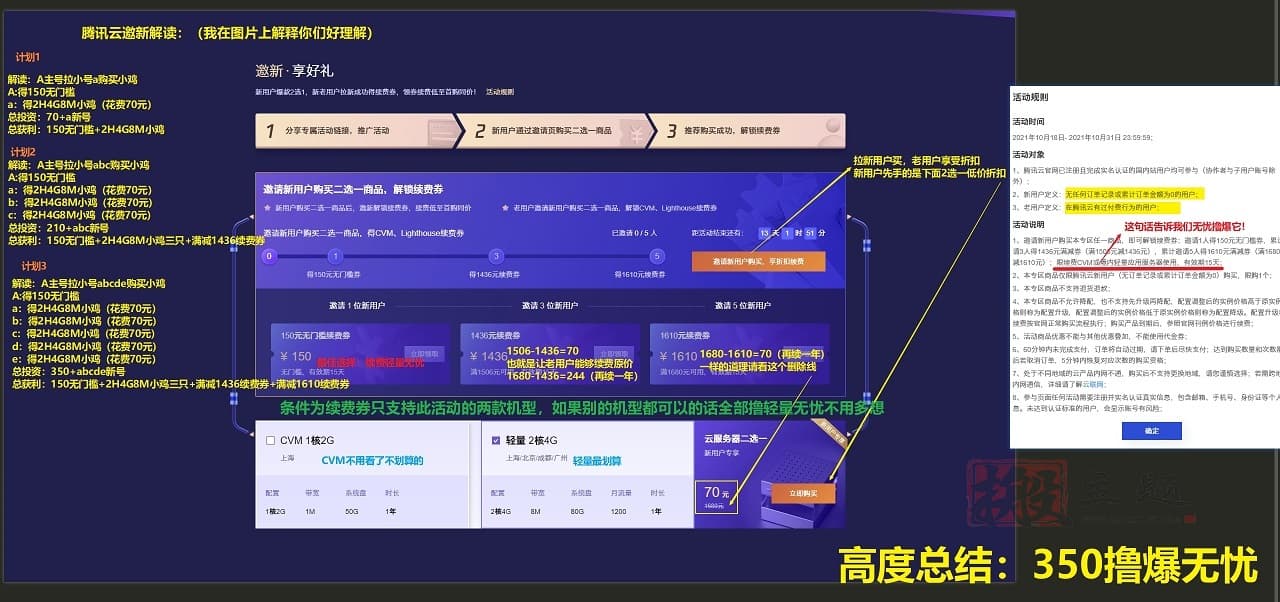 图片[2]-腾讯云11.11智慧云集轻量无忧用券最划算购买图文教程-搬主题