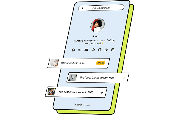 Shopify推出Linkpop 一个带有可购物链接的 