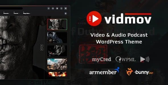 VidMov 1.7.0完美汉化中文版|酷炫视频影视音乐播客WordPress主题-搬主题