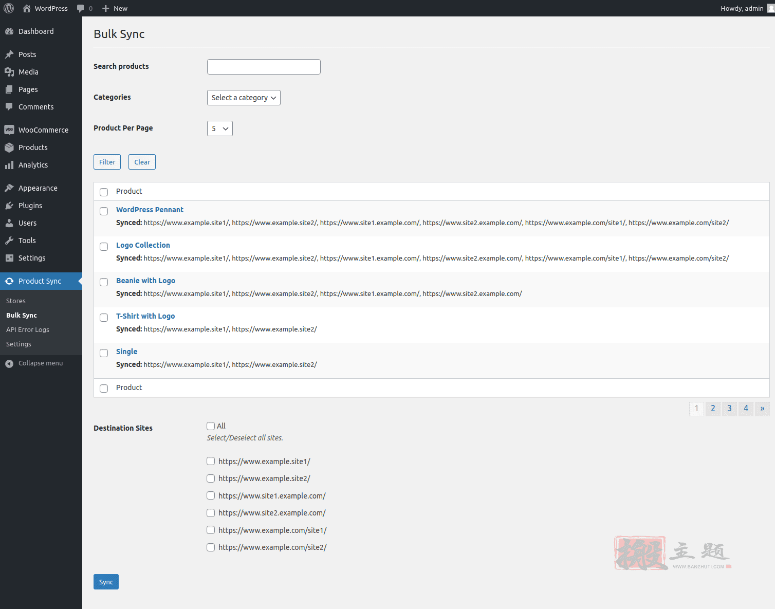图片[3]-WooCommerce API Product Sync with Multiple Stores汉化中文版|WooCommerce多店铺产品同步插件介绍-搬主题