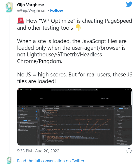 图片[2]-WP-Optimize插件被指欺骗PageSpeed和其他性能测试工具-搬主题
