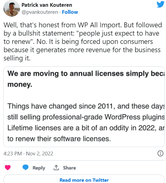 WP All Import插件将不再采用终身许可证-搬主题