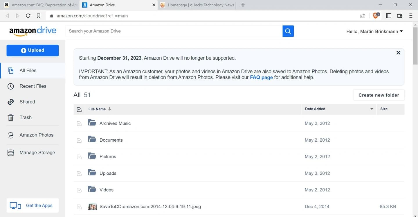 图片[2]-亚马逊云存储服务Amazon Drive明年正式关停-搬主题