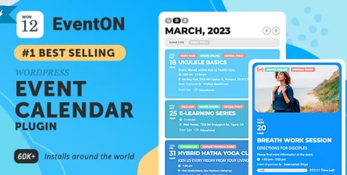 EventON 5.0.9完美汉化中文版合集|虚拟活动事件精美日历WordPress插件-搬主题