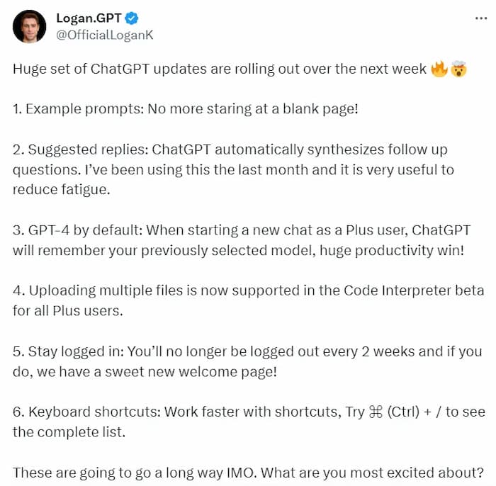 图片[2]-OpenAI将推出大量ChatGPT功能更新-搬主题