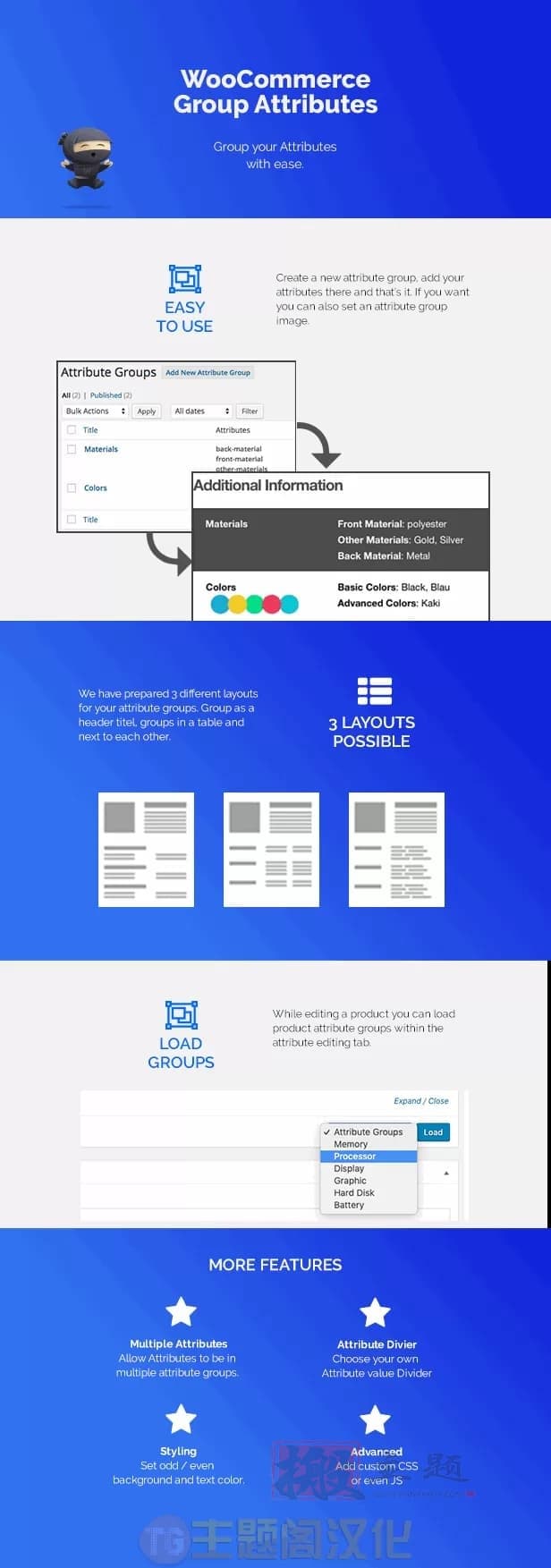 图片[2]-WooCommerce Group Attributes汉化中文版|WooCommerce产品属性分组插件介绍-搬主题
