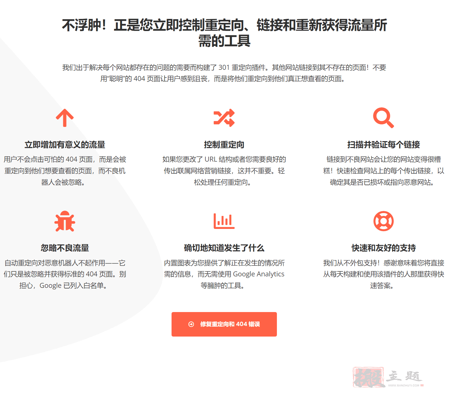 图片[2]-301 Redirects Pro汉化中文版|管理301重定向设置及404链接错误WordPress插件介绍-搬主题