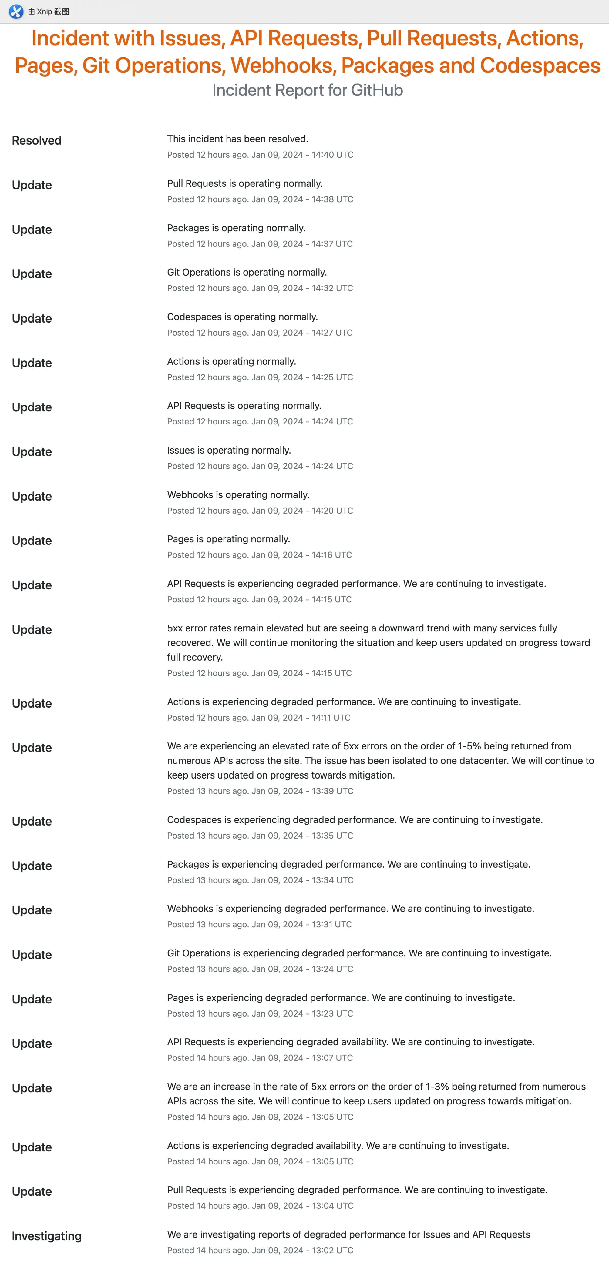 图片[2]-GitHub多项服务昨日出现故障 主要为5XX错误-搬主题