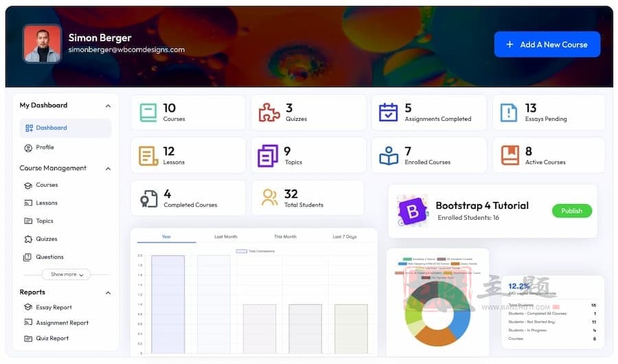 LearnDash Dashboard 6.5.0汉化中文版|WordPress前端课程生成器LearnDash仪表板插件-搬主题