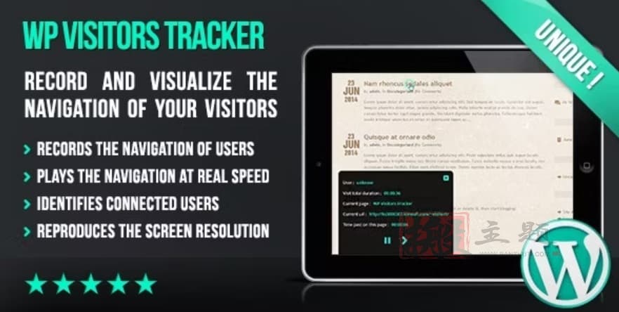 WP Visitors Tracker 2.3汉化中文版|访客日志追踪操作网站统计WordPress插件-搬主题
