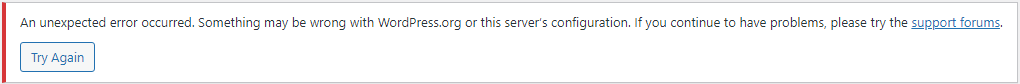 发生了预料之外的错误。WordPress.org或是此服务器的配置可能出了一些问题解决办法-搬主题