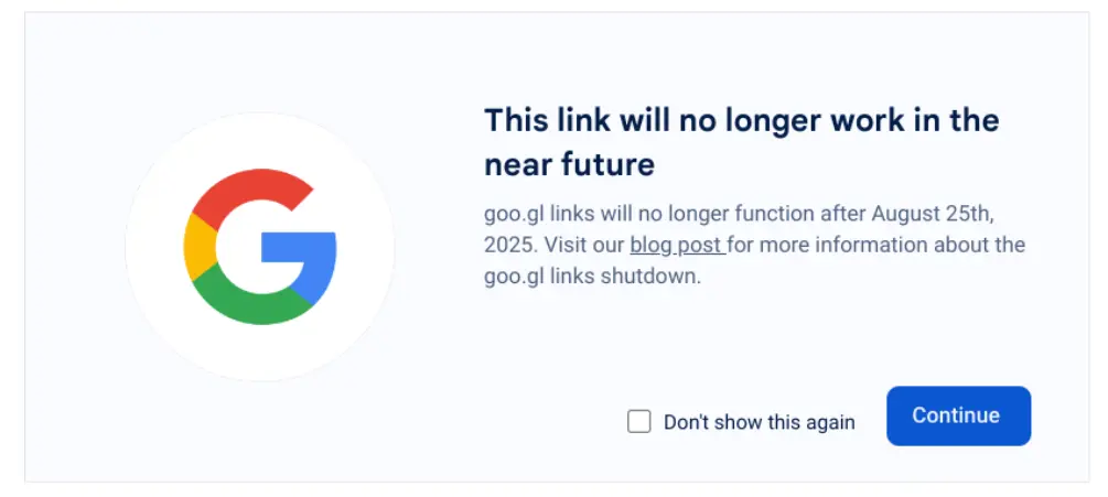 Google谷歌宣布将于2025年彻底关闭goo.gl短链服务-搬主题