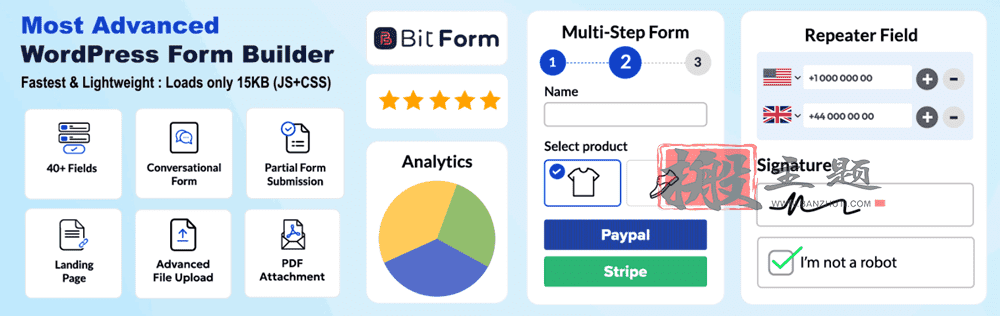 Bit Form Pro 2.10.0汉化中文版|高级自定义拖放式表单WordPress插件-搬主题