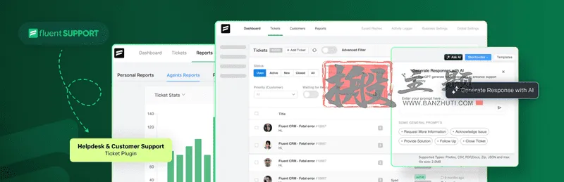 Fluent Support Pro 2.3.0汉化中文版|WordPress售后帮助和客户支持单系统插件-搬主题