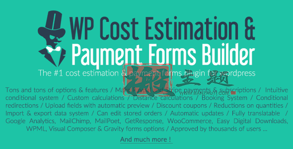 WP Cost Estimation & Payment Forms Builder 10.3.2汉化中文版|WooCommerce成本估算报价和付款表单生成器插件-搬主题