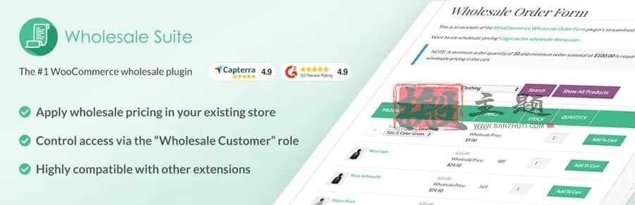 WooCommerce Wholesale Prices Premium 2.1.0汉化中文版|WooCommerce批发价格及B2B客户管理插件下载-搬主题