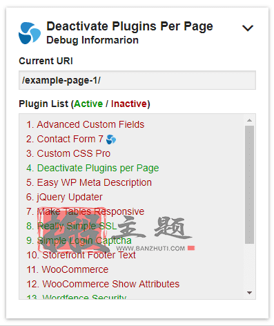 图片[5]-Deactivate Plugins Per Page完美汉化中文版|WordPress按页面禁用插件介绍-搬主题