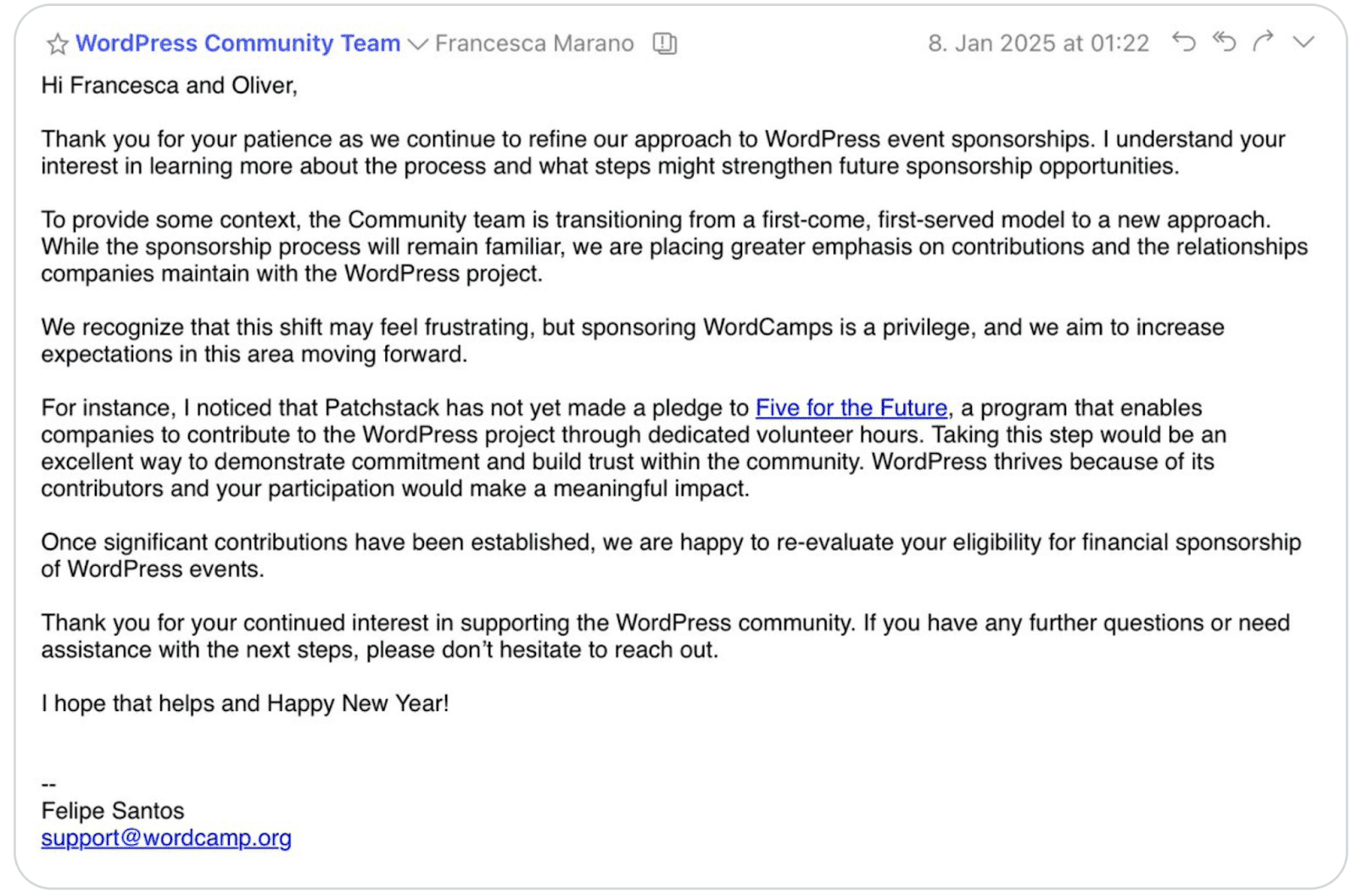 Patchstack被拒绝成为WordCamp Europe 2025的赞助商-搬主题