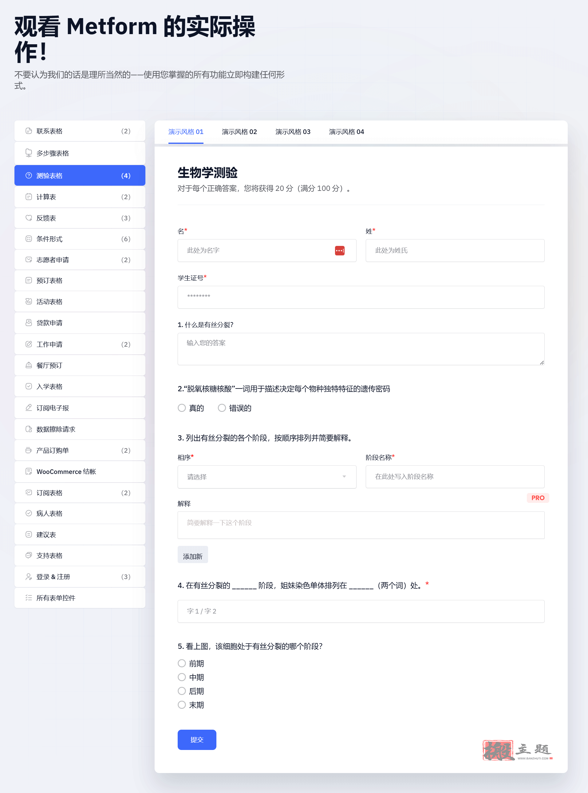 图片[5]-MetForm Pro汉化中文版|Elementor拖放式联系表单生成器插件介绍-搬主题