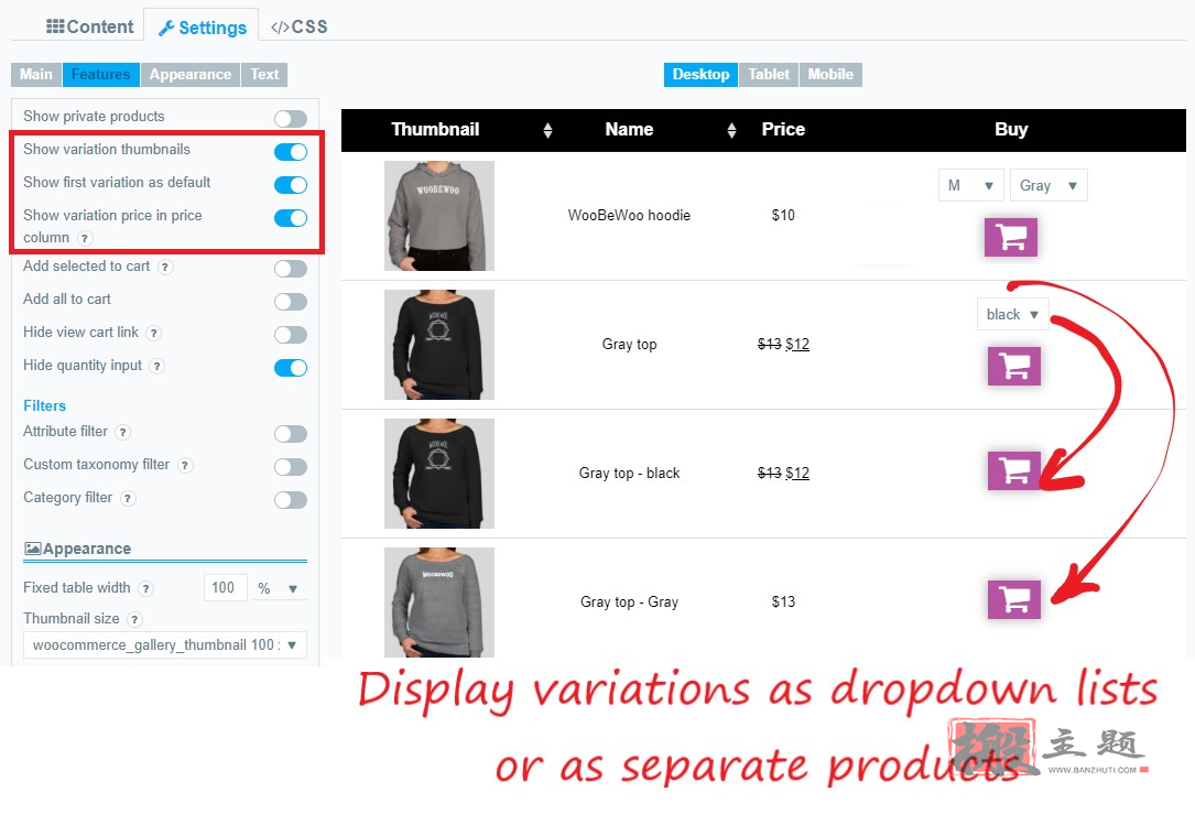 图片[4]-WooBeWoo Product Table Pro汉化中文版|自定义WooCommerce产品表插件介绍-搬主题