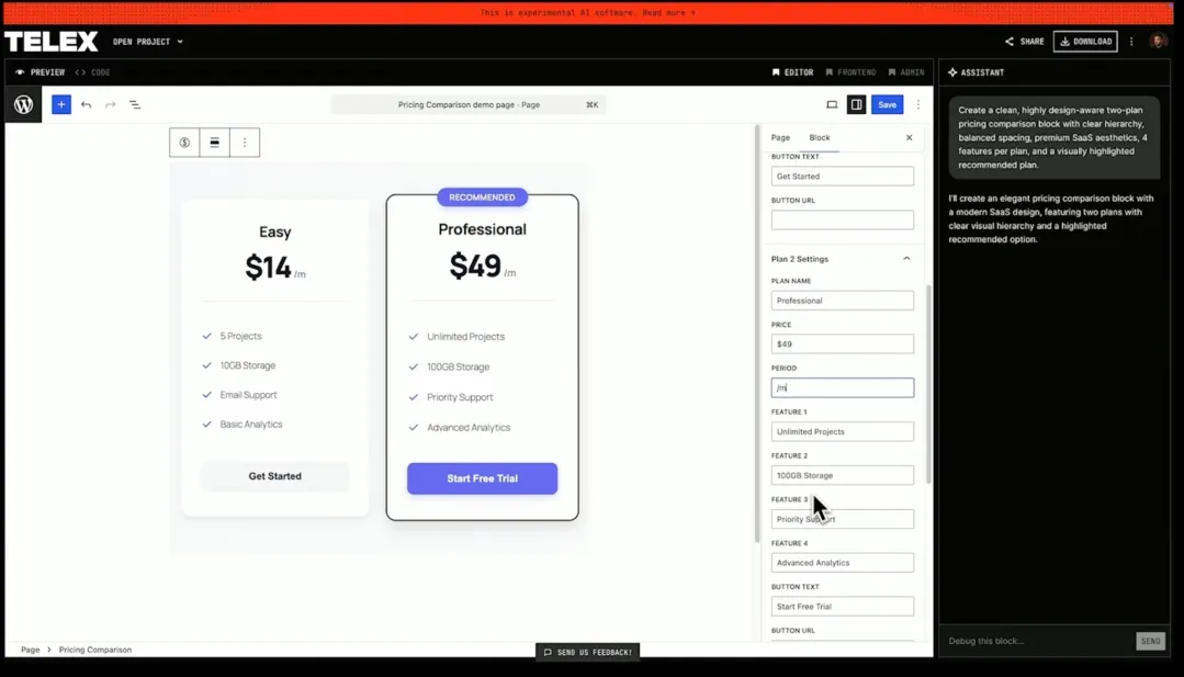 WordPress的vibe-coding实验项目Telex已经投入实际应用-搬主题