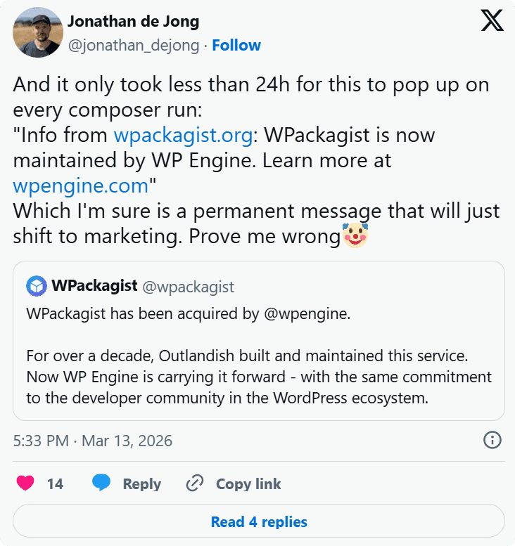 WP Packages上线！替代WPackagist，WordPress Composer仓库彻底回归开源自由-搬主题